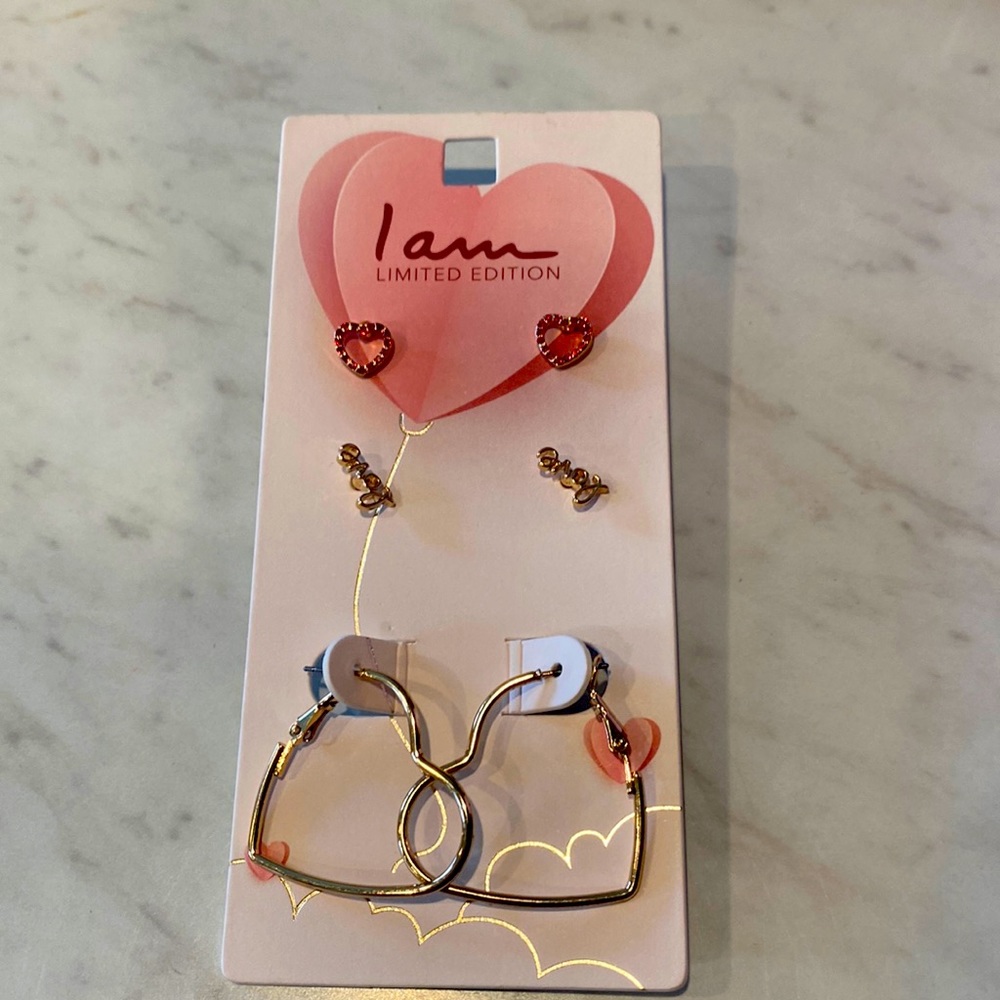 Set of three earrings